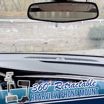 Rearview Mirror Phone Holder – 90° Rotation, Universal Fit & Anti-Shake Design