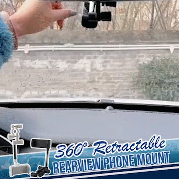 Rearview Mirror Phone Holder – 90° Rotation, Universal Fit & Anti-Shake Design