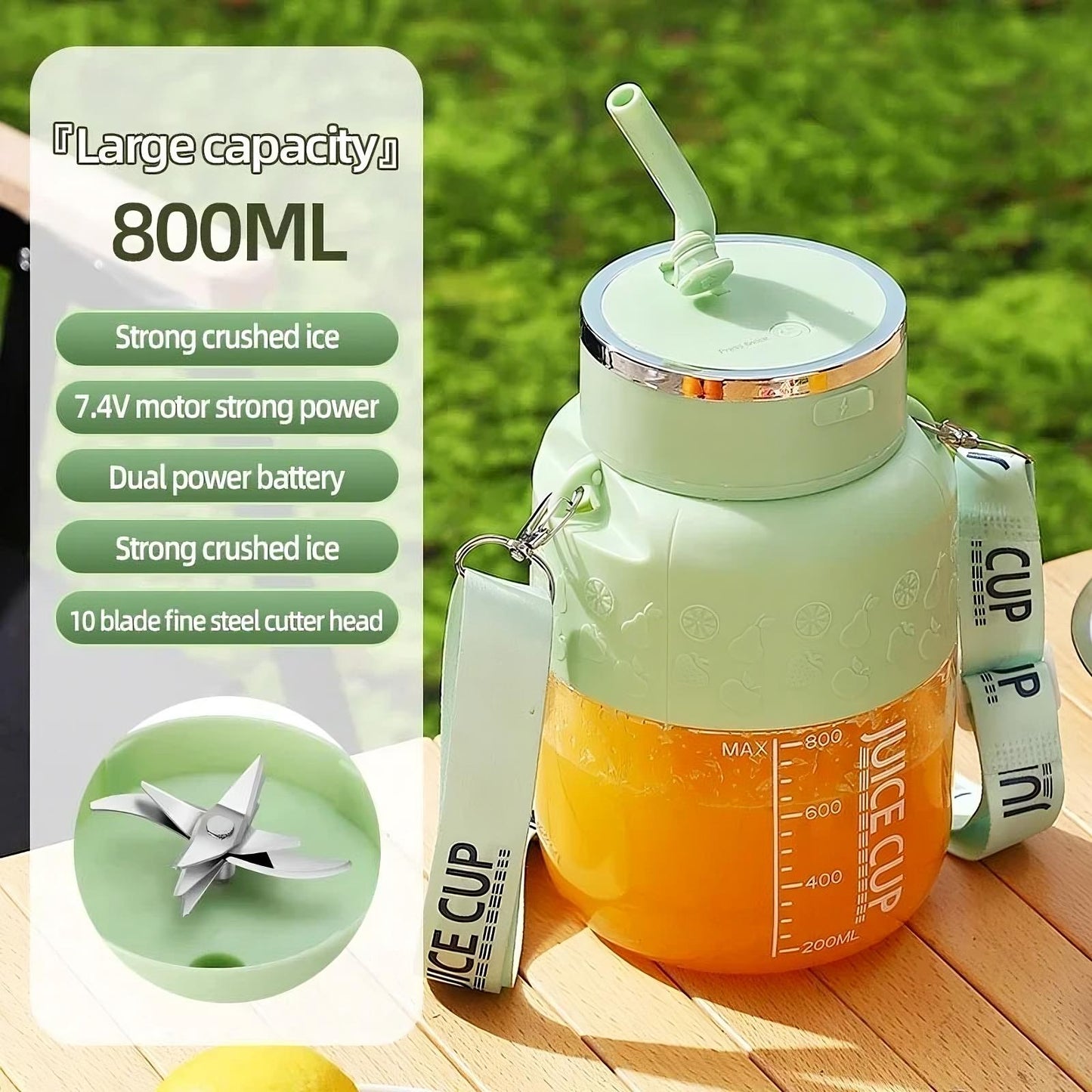 Portable Juicer Cup - Blend Your Fruits on the Go!